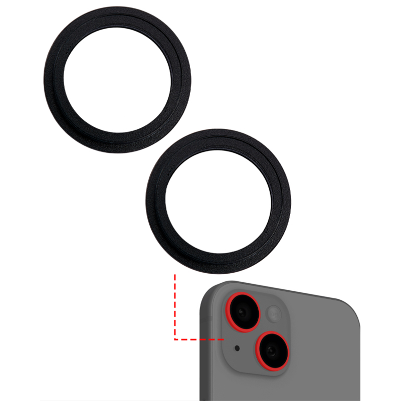 Back Camera Bezel Ring Only Compatible For iPhone 15 / 15 Plus (2 Piece Set)