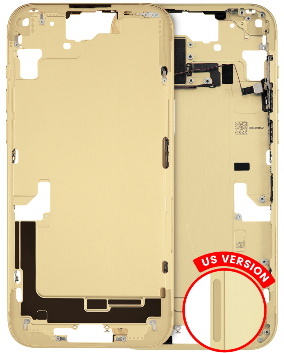 Mid-Frame Housing With Power And Volume Button Compatible For iPhone 15 (US Version) (Used OEM Pull: Grade A)