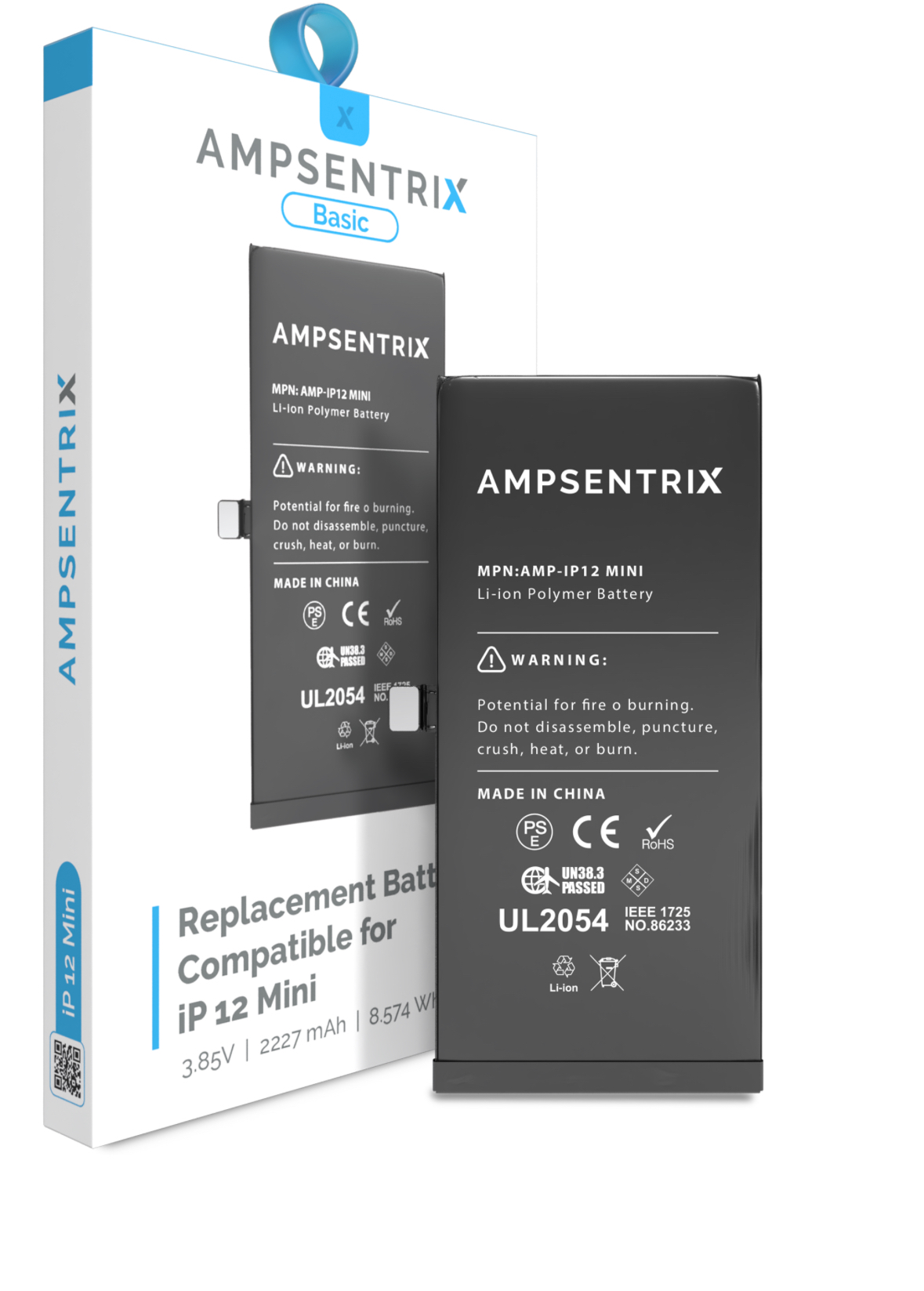 Replacement Battery Compatible For IPhone 12 Mini (AmpSentrix Basic)