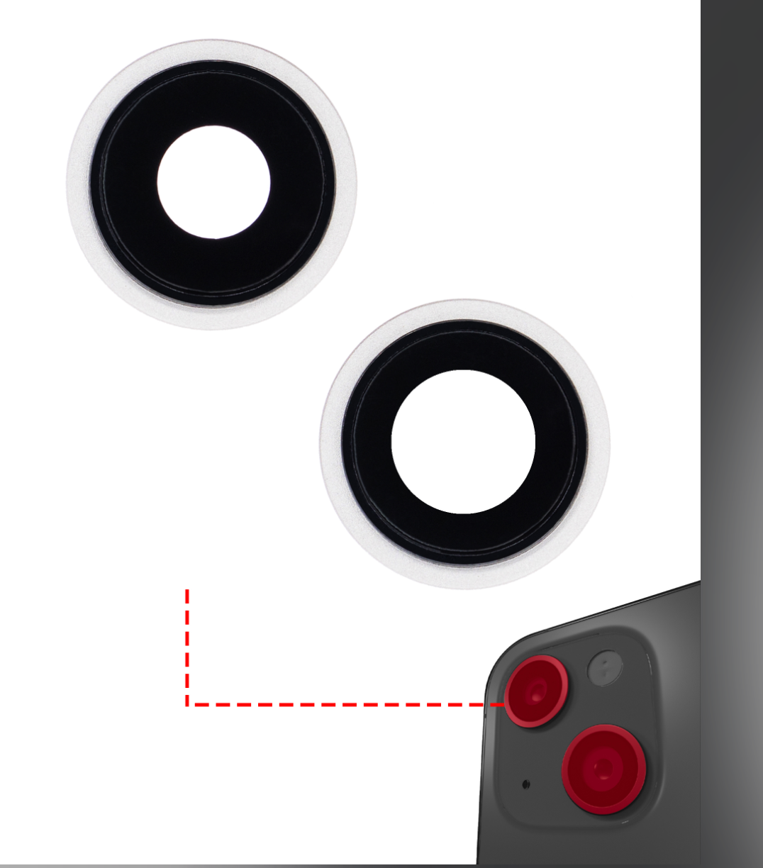 Back Camera Lens With Bracket & Bezel Compatible For IPhone 13 / 13 Mini (Aftermarket Plus) (Starlight)