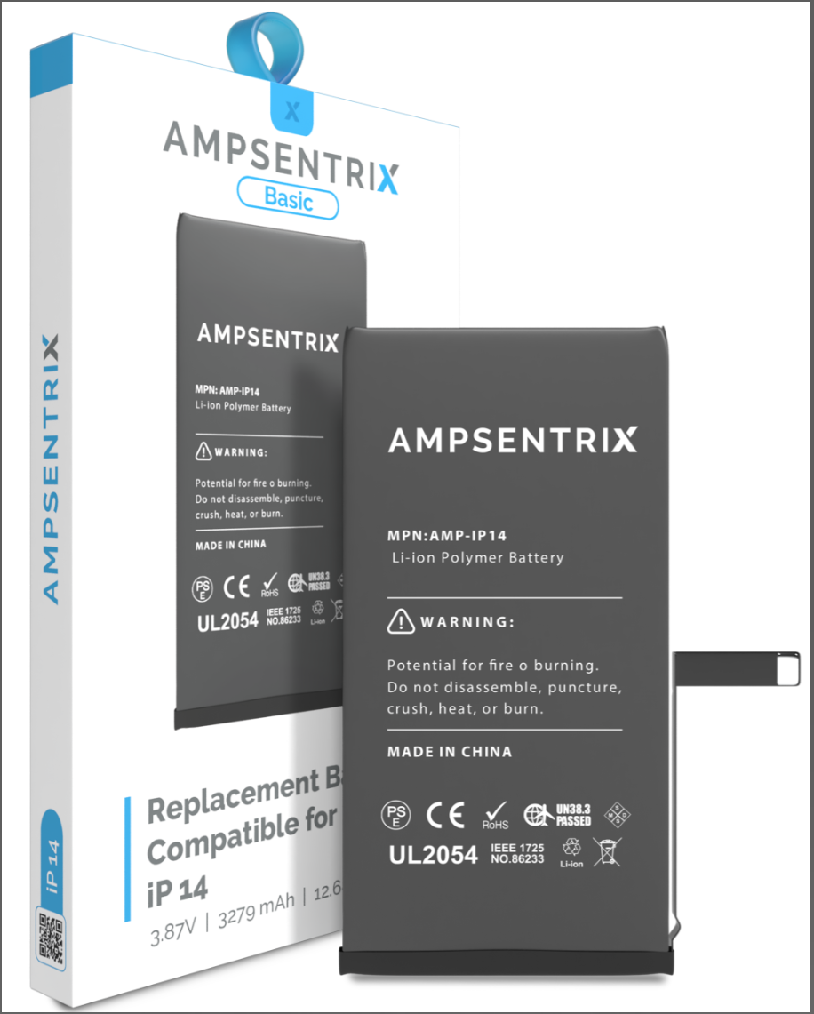 Replacement Battery Compatible For IPhone 14 (AmpSentrix Basic)