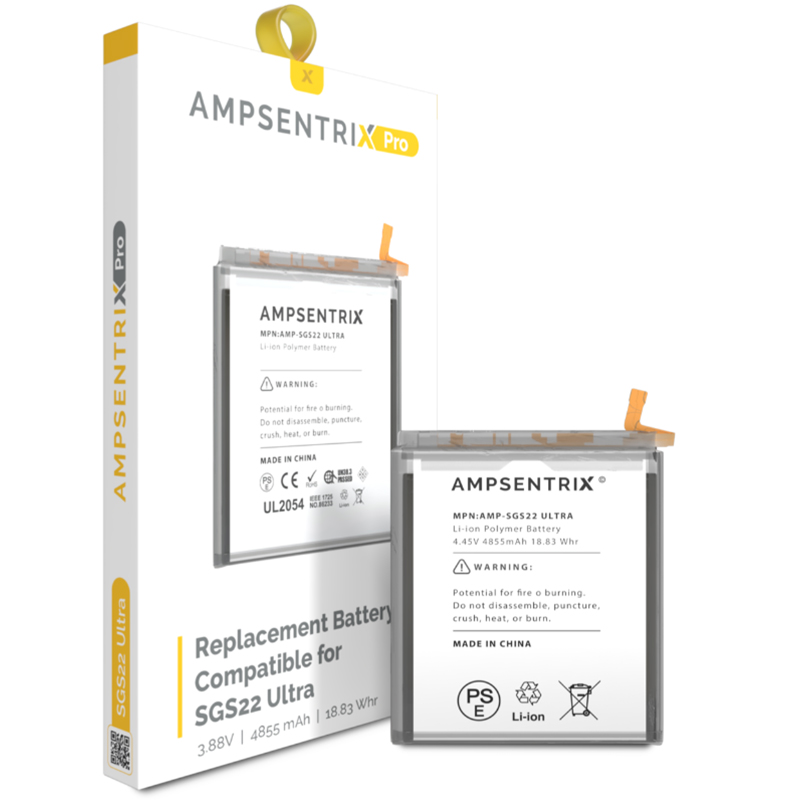 Replacement Battery Compatible For Samsung Galaxy S22 Ultra 5G (AmpSentrix Pro)