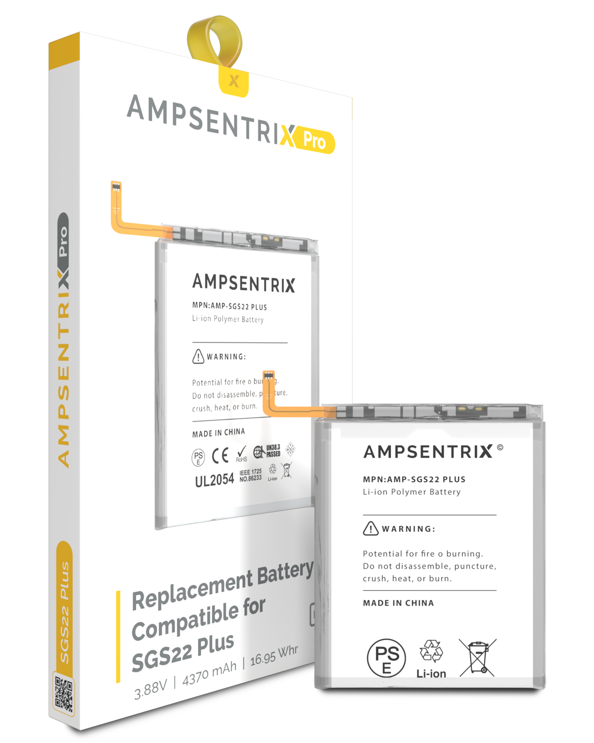 Replacement Battery Compatible For Samsung Galaxy S22 Plus 5G (AmpSentrix Pro)