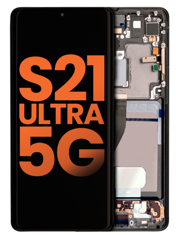 OLED Assembly With Frame Compatible For Samsung Galaxy S21 Ultra 5G (Blemish: Grade D) (Phantom Black)