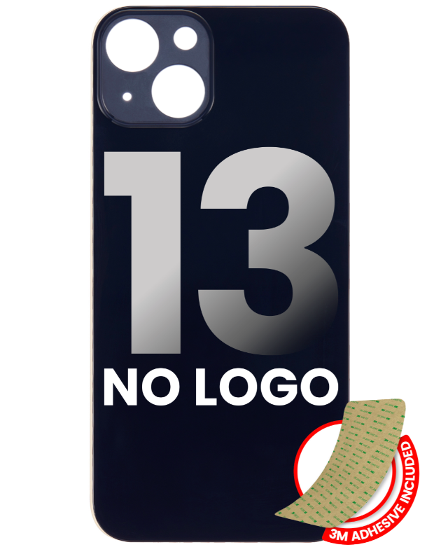 Back Glass With 3M Adhesive Compatible For iPhone 13 (No Logo / Large Camera Hole)