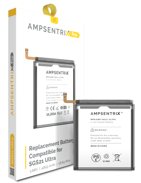 Replacement Battery Compatible For Samsung Galaxy S21 Ultra (EB-BG998ABY) (AmpSentrix Pro)