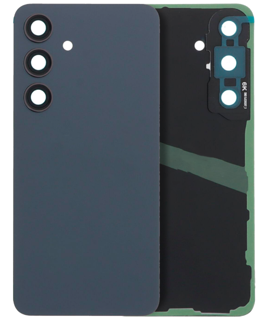 Back Cover Glass With Camera Lens Compatible For Samsung Galaxy S24 5G (No Logo) (Aftermarket Plus) (Onyx Black)