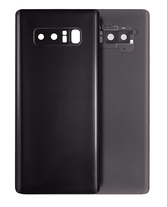 Back Cover Glass With Camera Lens Compatible For Samsung Galaxy Note 8 (No Logo) (Aftermarket Plus) (Midnight Black)