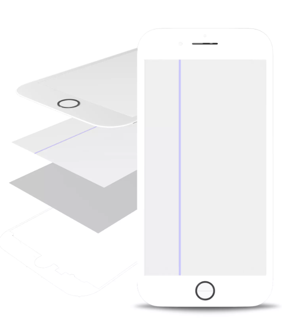 Glass with Frame / OCA / Polarizer Pre-Installed Compatible For iPhone 8 Plus (White)