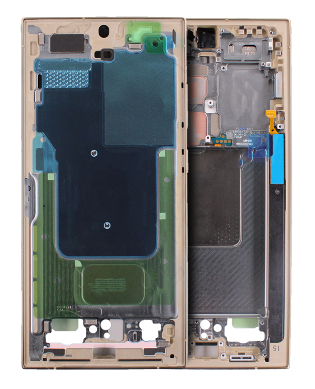 Mid-Frame Housing Compatible For Samsung Galaxy S24 Ultra 5G (US & International Version) (Titanium Yellow)